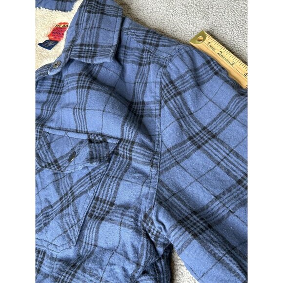 Big Mac Shirt Jacket Mens XL Blue Plaid Sherpa Lined Flannel Workwear Warm - Picture 9 of 12